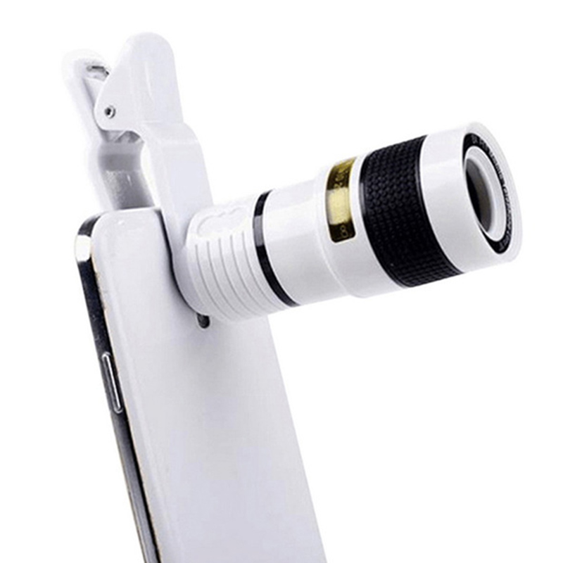 Ống kính máy ảnh điện thoại di động một mắt Độ phân giải cao Zoom 12X Mini ống kính e kính viễn vọng ngoài có kẹp thông dụng