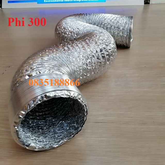 Ống gió mềm hút mùi không bảo ôn phi 300 dài 8m