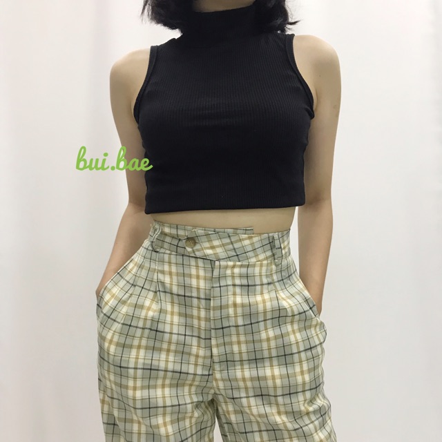 Áo thun ôm croptop không tay kiểu ba lỗ ngược nữ