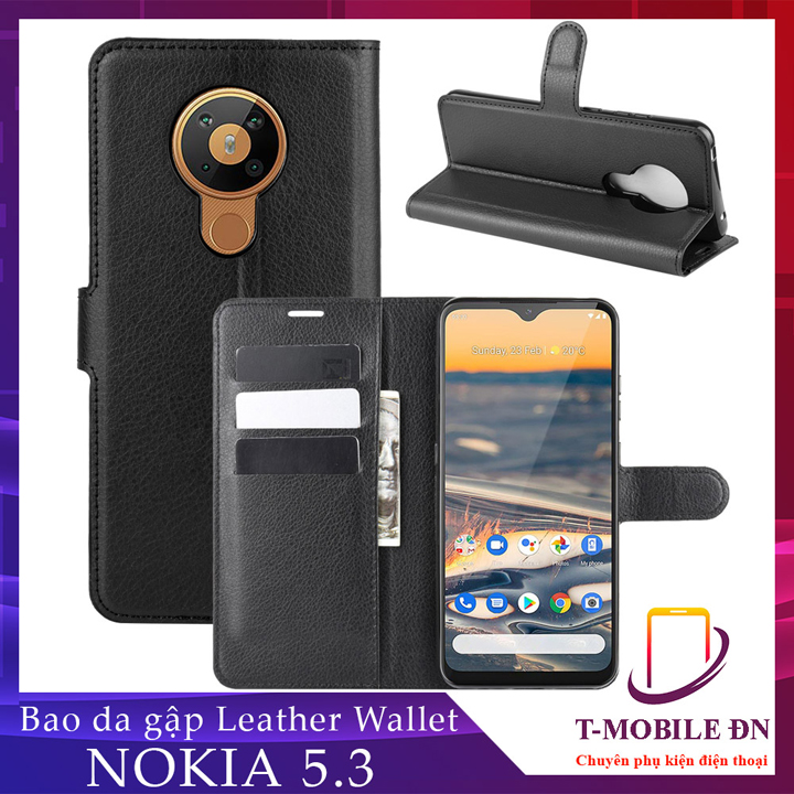 Bao da Nokia 5.3 Ốp lưng da 2 mặt Cao cấp có nắp gập và chống xem video tiện lợi cho Nokia 5.3