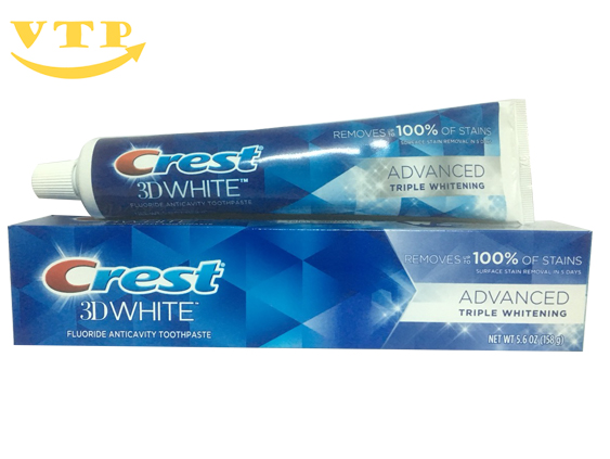 Kem Đánh Răng Crest 3D White Advanced Whitening 147Gr - Mỹ