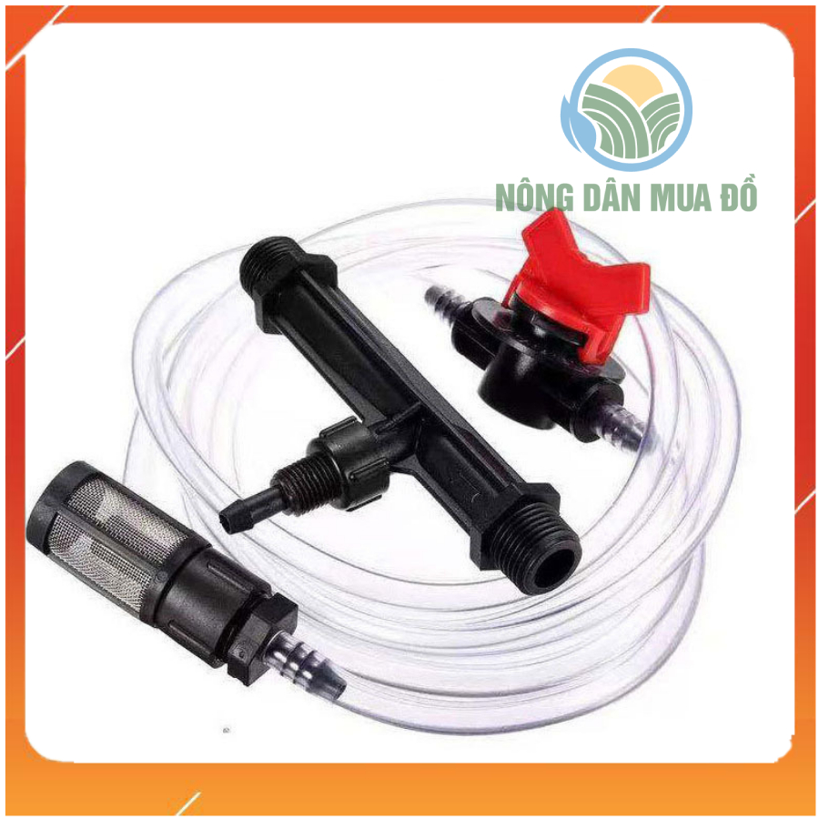 [HCM]Bộ châm phân Venturi Ren 49 Kèm Dây Hút Có Van Điều Chỉnh Thiết bị châm bón phân tự động