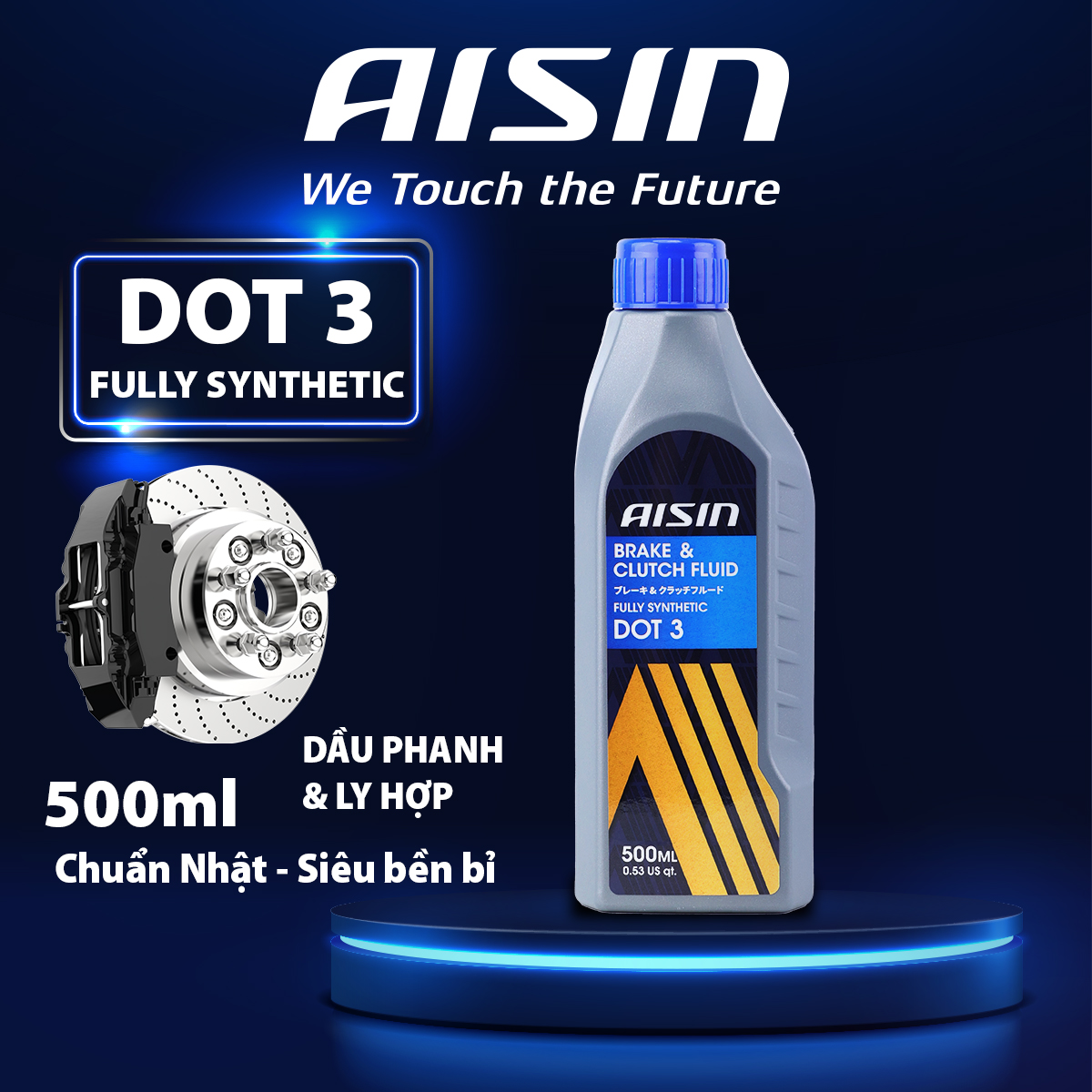 Dầu Phanh Và Ly Hợp Tổng Hợp AISIN Dot 3 500ml BFSDT305L