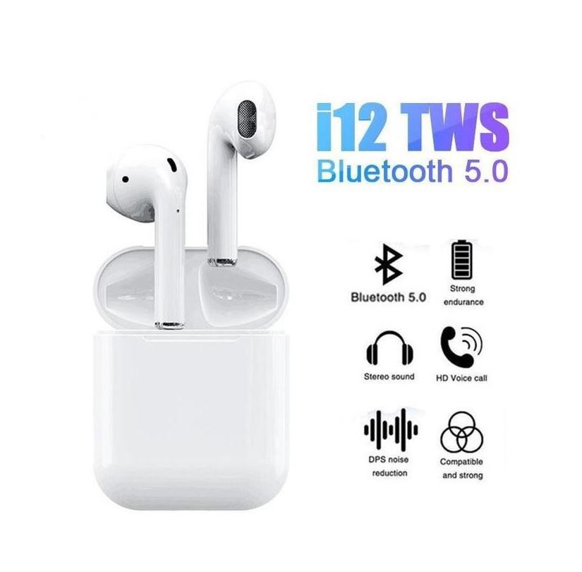[Chính Hãng] Tai nghe bluetooth không dây Inpods i12 TWS nút cảm ứng âm thanh HIFI có mic đàm thoại