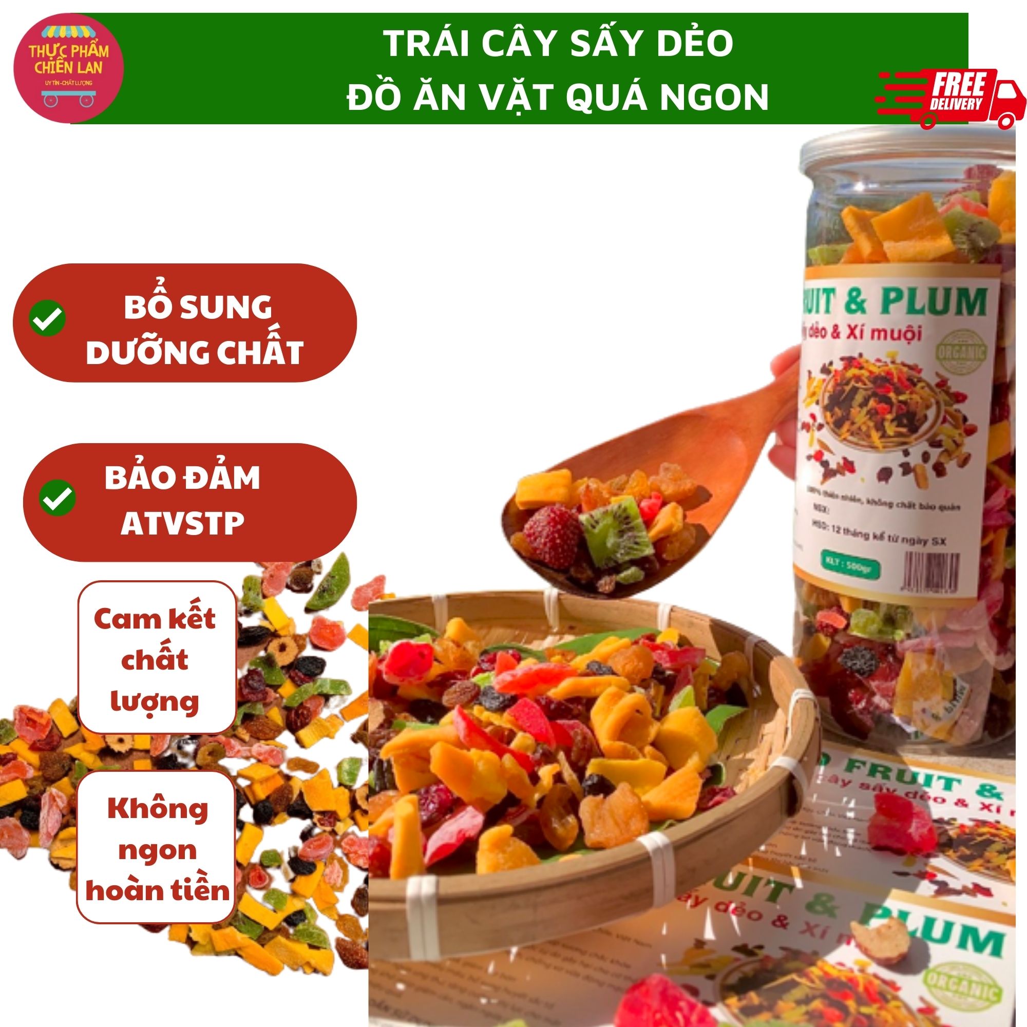 Trái Cây Sấy Dẻo - Đồ Ăn Vặt Thơm Ngon, Bổ Dưỡng