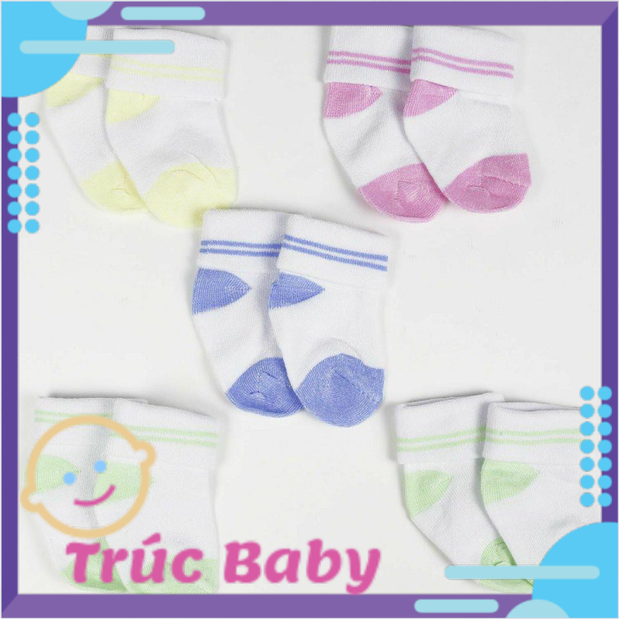 Set 4 đôi vớ len lật cổ sơ sinh cho bé
