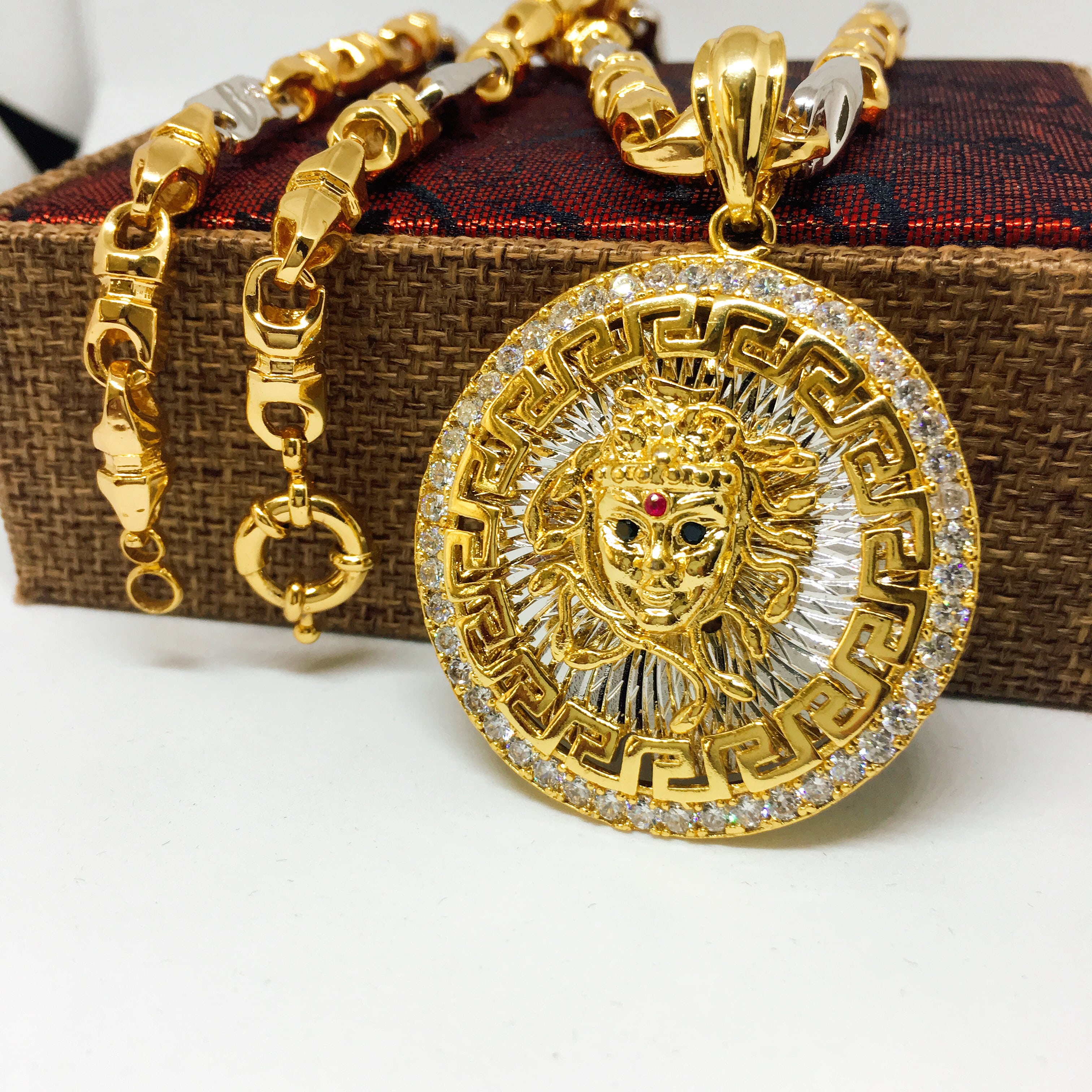 Dây chuyền vàng mặt Thời trang VS đính đá cao cấp - dây chuyền nam, dây vàng, vòng cổ