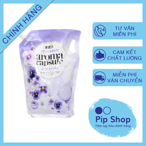 Nước xả làm mềm vải Aroma Capsule Lion Hàn Quốc - Hương hoa Hồng/Hoa Violet - Túi 2.1 Lít