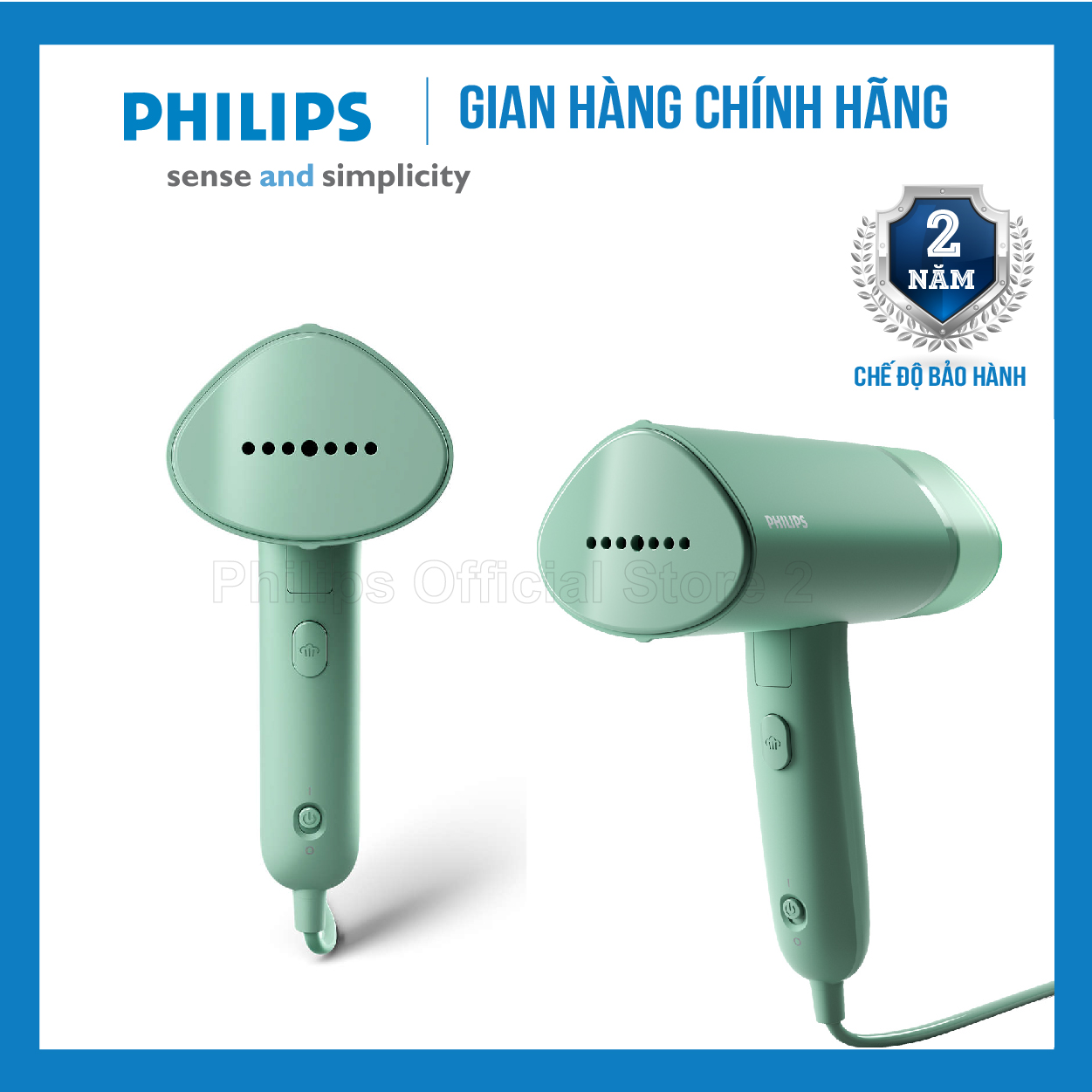 Bàn là, bàn ủi hơi nước cầm tay Philips công suất 1000W, gấp gọn tiện lợi du lịch, là phẳng dễ dàng, bảo hành 2 năm - STH3010