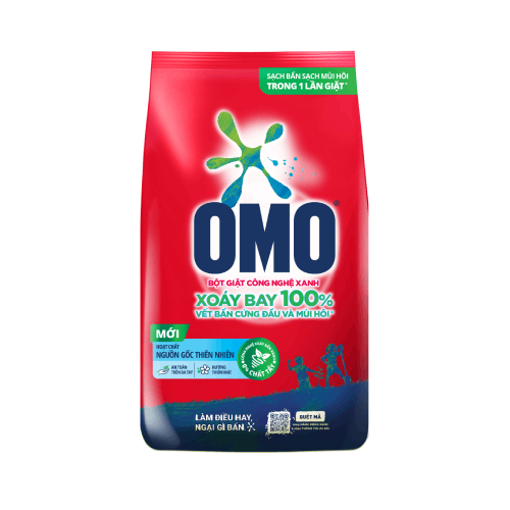Bột giặt Omo công nghệ xanh, xoay bay vết bẩn,nguồn gốc thiên nhiên ko chất tẩy 380g
