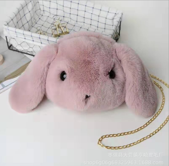Túi lông hình đầu thỏ tai dài cute