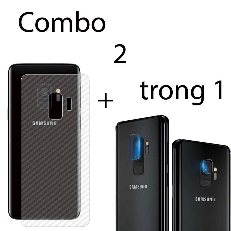 Combo 2 decal vân carbon Samsung S9 S9 Plus và 2 miếng dán camera