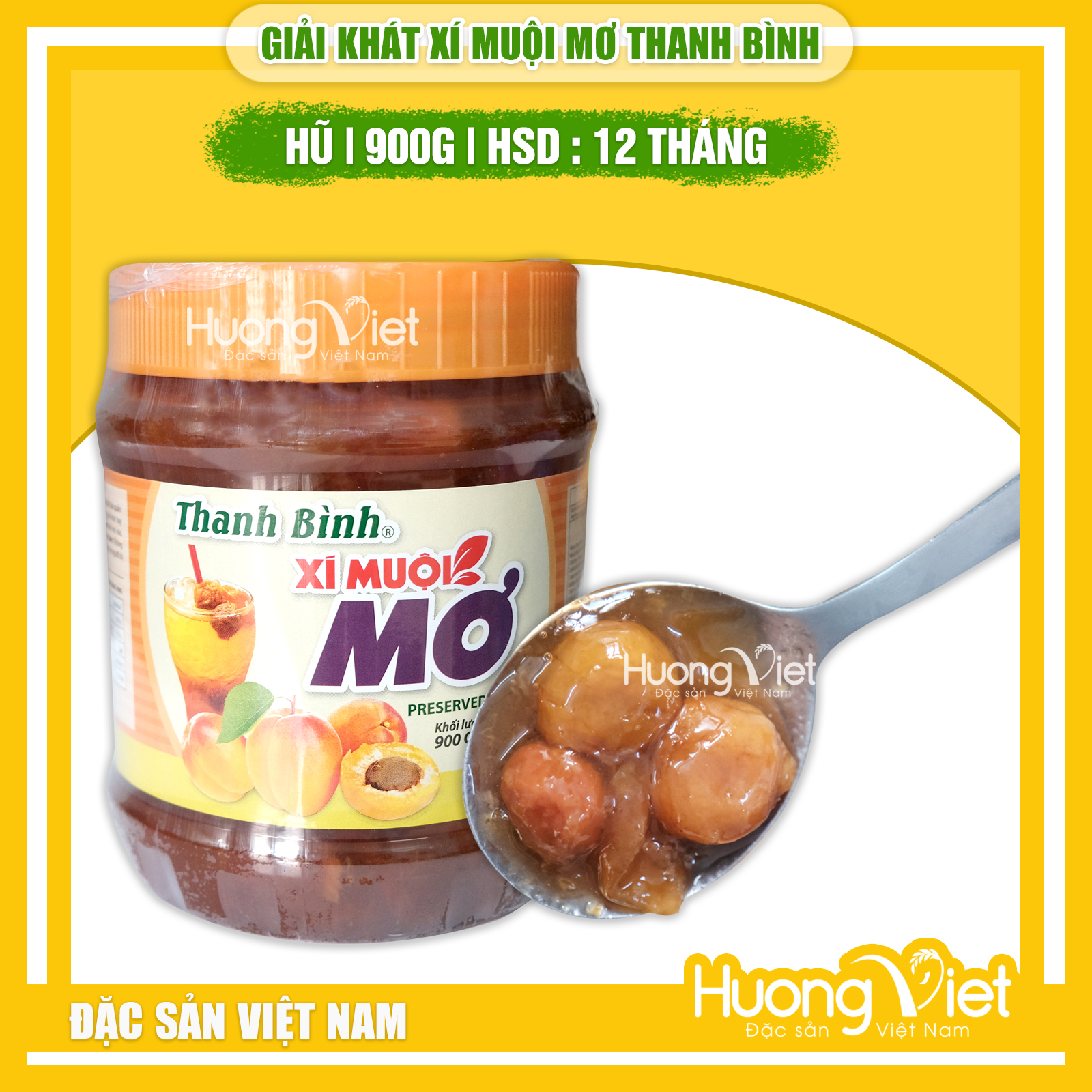  Mơ xí muội nước giải khát xí muội mơ Thanh Bình hũ 900g thơm ngon giải nhiệt mùa hè 