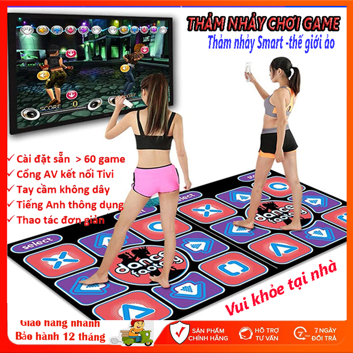 [GIẢI TRÍ MÙA DỊCH] Thảm chơi game kết nối tivi cổng AV, thảm nhảy Smart, thảm nhảy Audition, thảm nhảy thông minh Magic Flash tích hợp sẵn 60+ game kèm tay cầm không dây, tiếng anh thông dụng, tăng cường sức khỏe,..