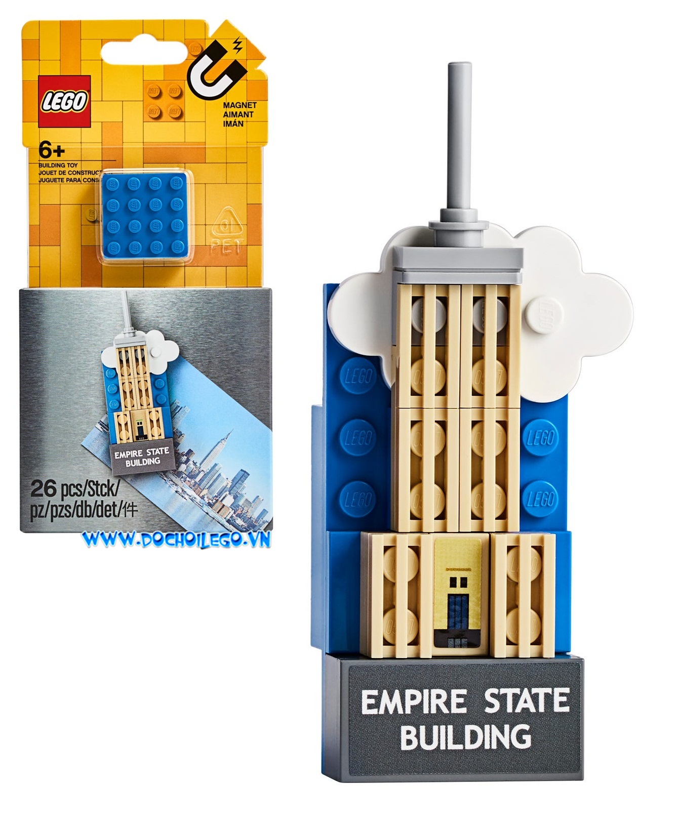 Nam châm hít tủ lạnh trang trí - 854030 lego empire state magnet build