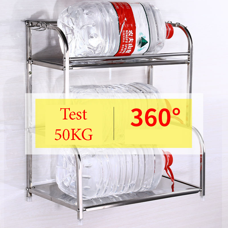 Kệ gia vị inox 2 tầng 30x22x45, có ngăn thớt và dao - kệ đựng gia vị, kệ dao thớt - re0610