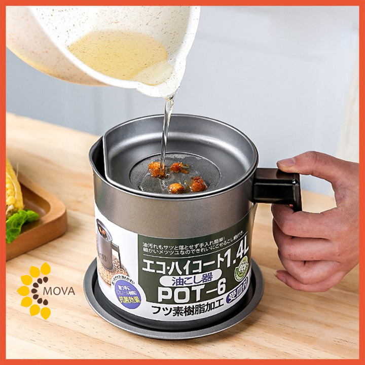Bình lọc dầu ăn inox 304 Nhật Bản cao cấp, lọc dầu ăn, lọc sữa dậu nành, lọc nước ép...