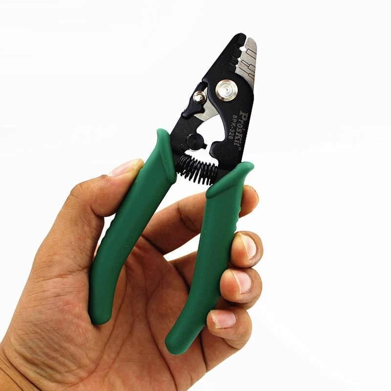 Kìm tuốt sợi quang 3 lỗ cao cấp màu xanh