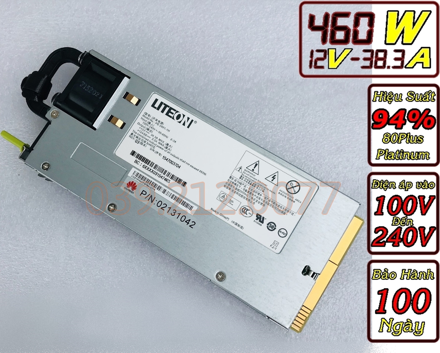 NGUỒN 12V 38A 460W tháo máy Chủ