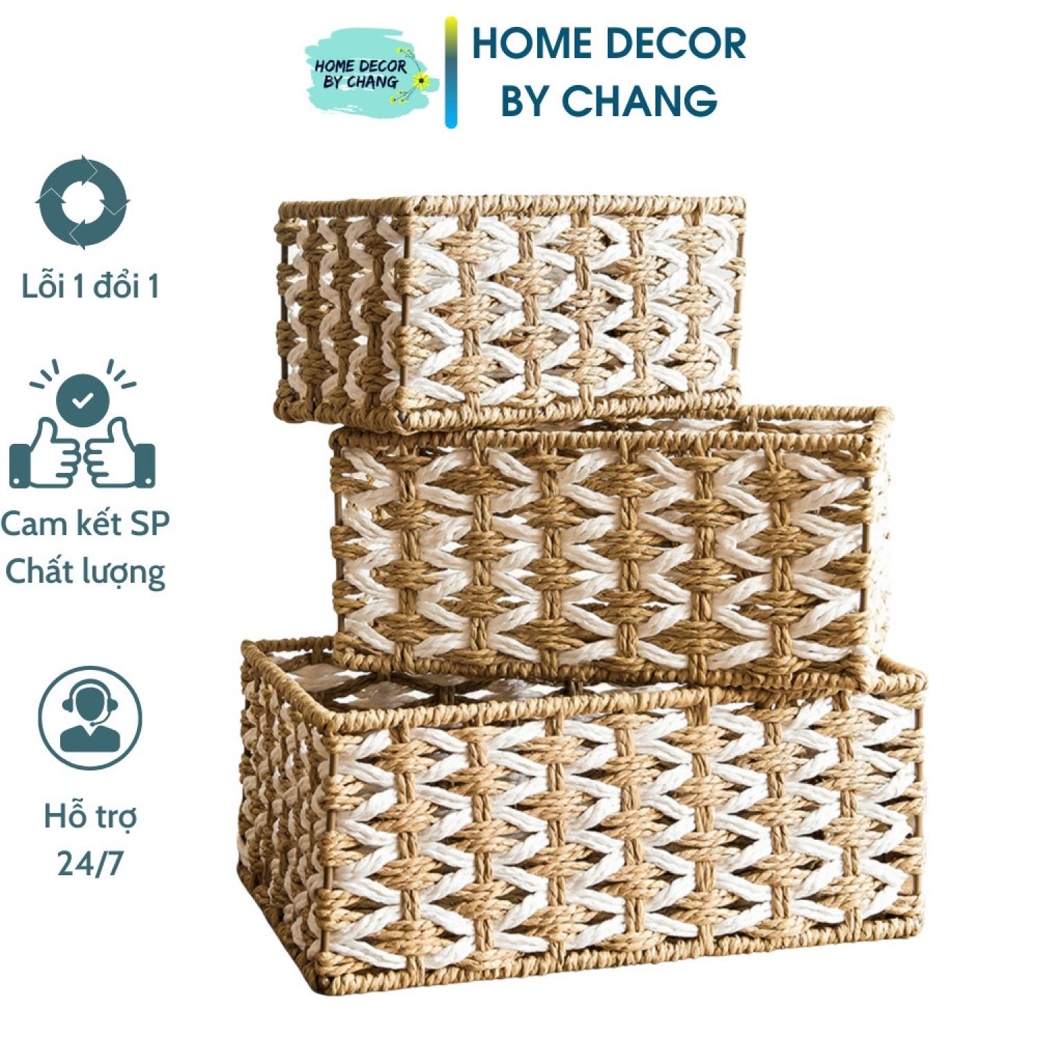 Giỏ đựng đồ để bàn, đựng văn phòng phẩm,chụp ảnh decor