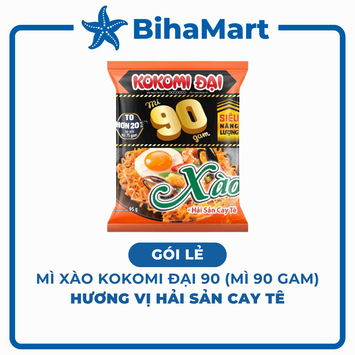 [GÓI LẺ] - MASAN - Mì xào Kokomi Đại 90 Hải sản cay tê, Mì trộn Kokomi 90 Hải sản cay tê, Mì xào Kok