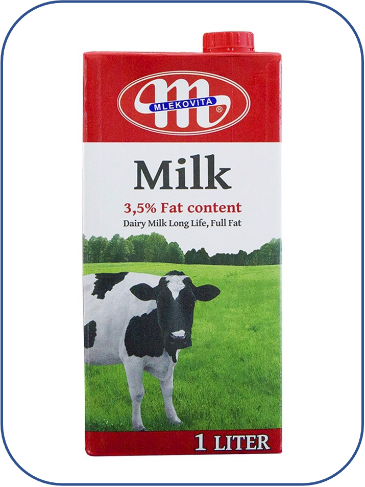 Sữa UHT Mlekovita Không đường 3.5% béo Hộp 1 Lít