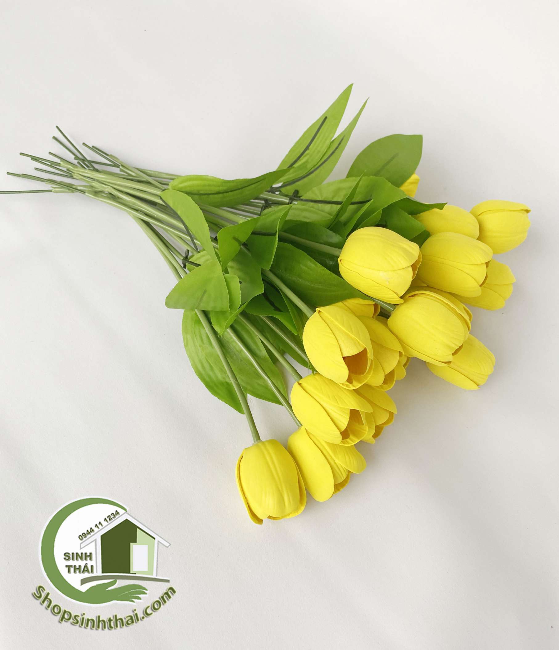 Cành hoa tulip màu vàng - Hoa giả cao cấp [ 1 cành ]