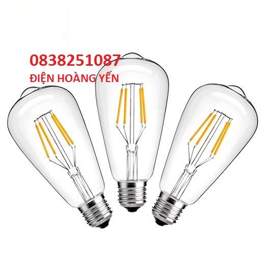 3 bóng đèn led edison vintage t64 4w e27 220v - ánh sáng vàng