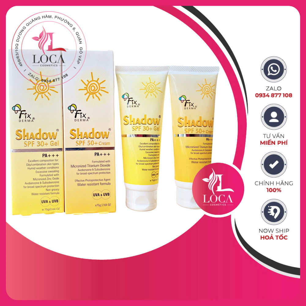 Kem chống nắng spf 50+ và spf 30+ fixderma shadow spf 50+ cream