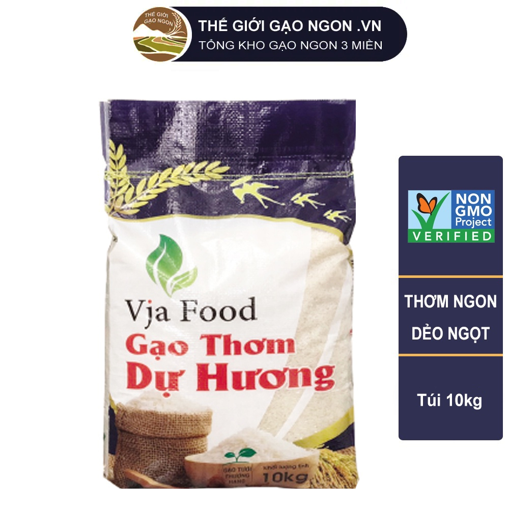 Gạo thơm dự hương vja ngon hảo hạng - túi 10kg, giá sỉ, date mới