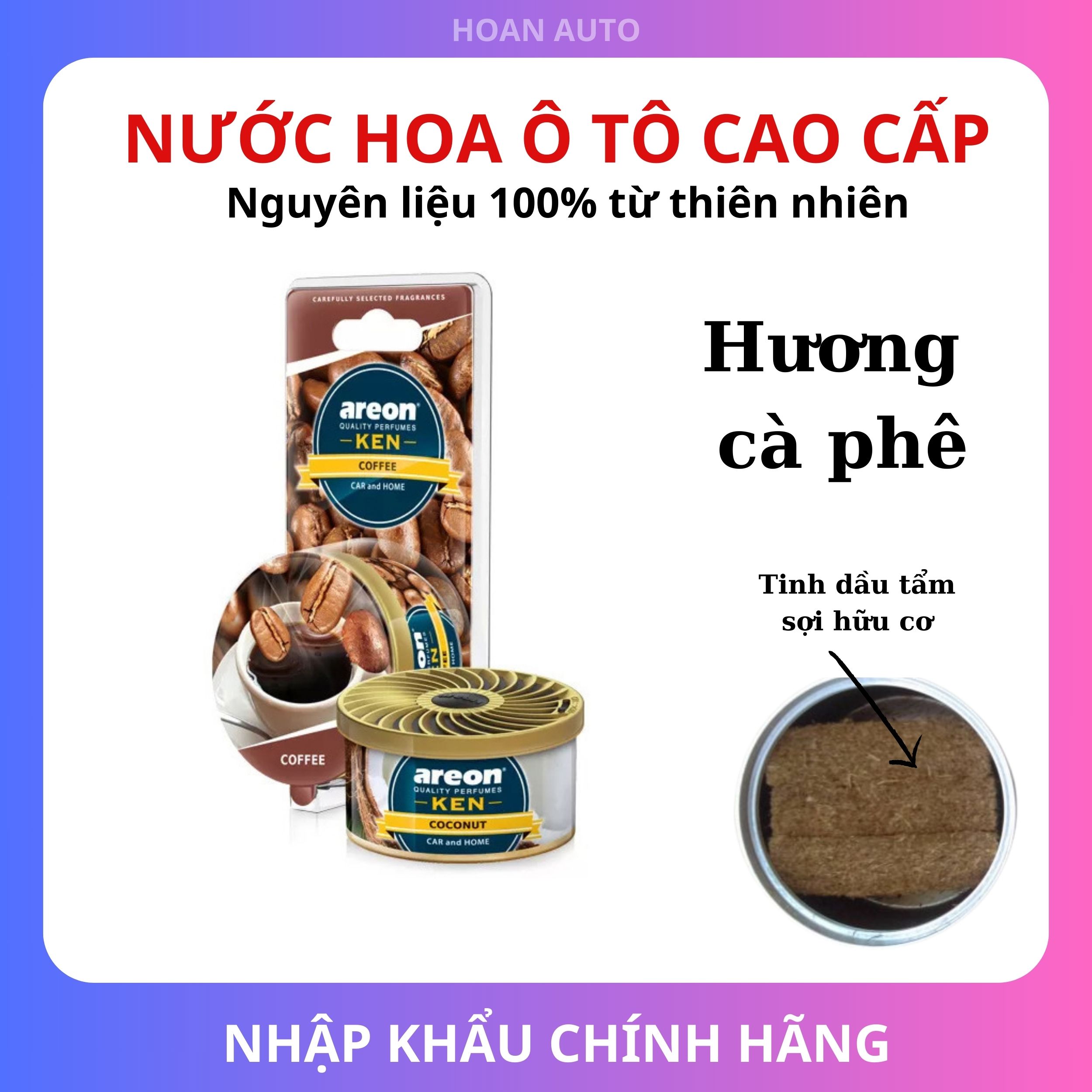(Chính Hãng) Sáp thơm ô tô Areon cao cấp hương cà phê – Ken Coffee (mẫu mới nhất)