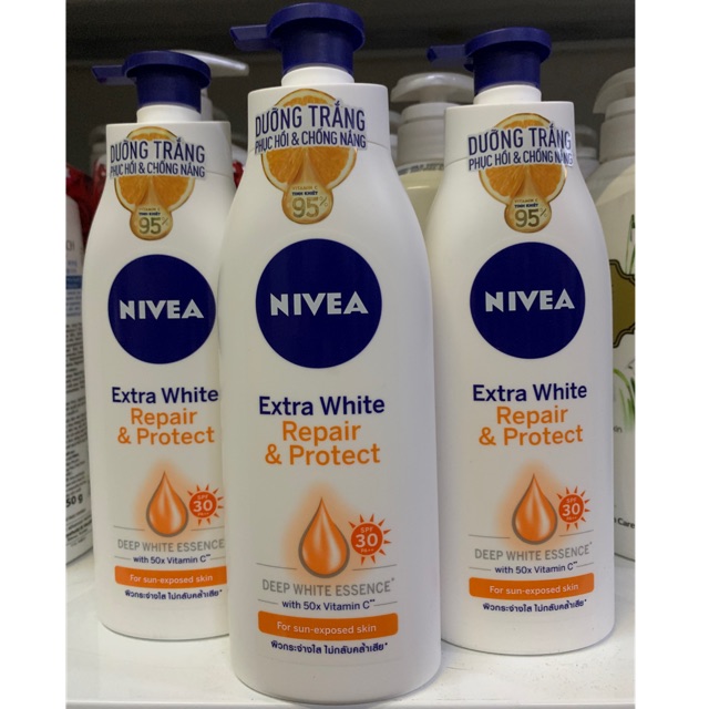 Sữa dưỡng thể nivea extra white dưỡng trắng phục hồi và chống nắng spf30 350ml