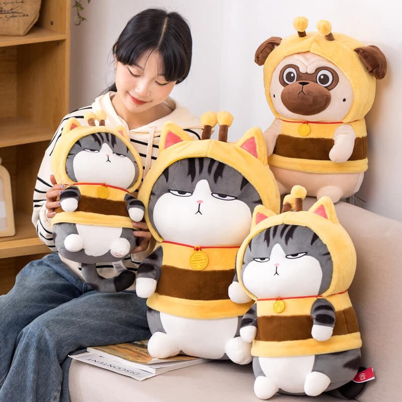 Gấu bông mèo hoàng thượng cosplay ong - gấu bông mèo hoàng thượng cosplay ong vàng hàng đẹp nhập