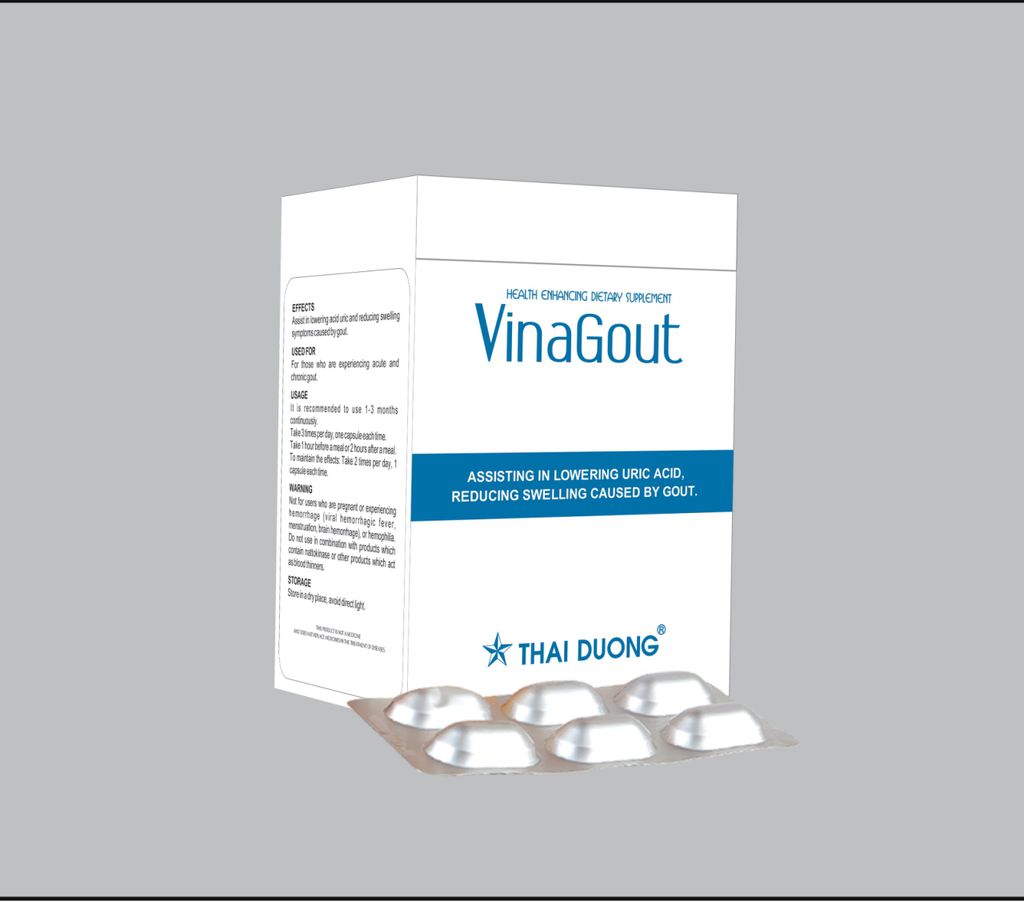 HCMViên uống VINAGOUT giảm sưng đau giảm acid uric cho người bị gout hộp