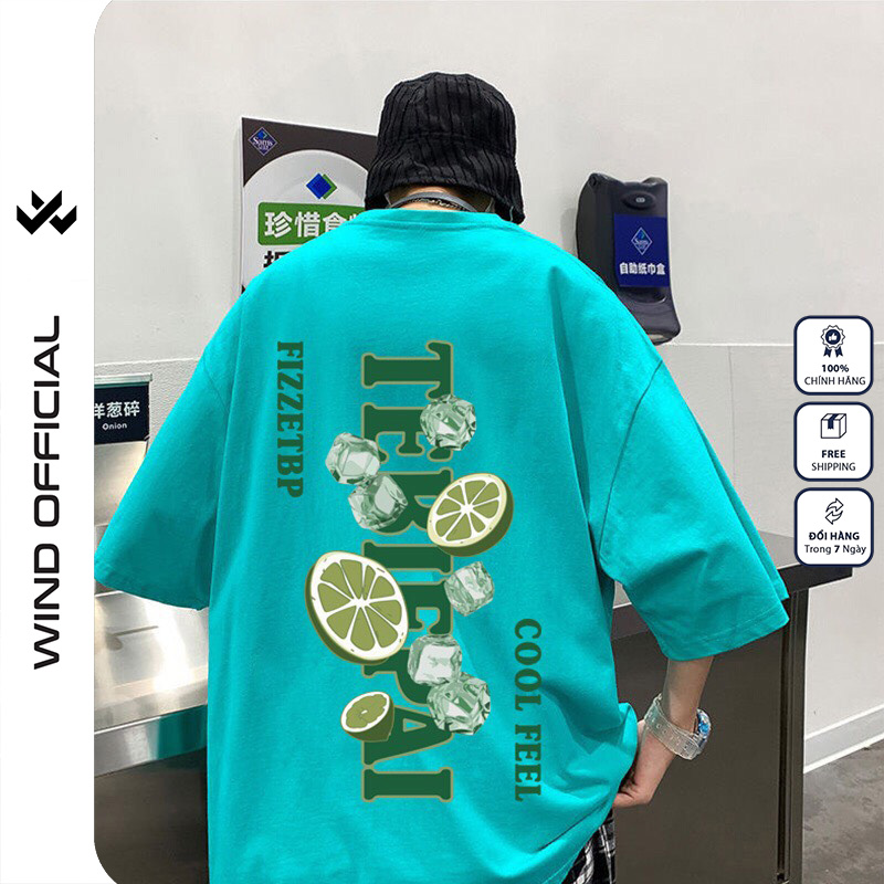 Áo phông tay lỡ nam nữ WIND dáng rộng WOLLAGEE, thời trang nam nữ ulzzang oversize