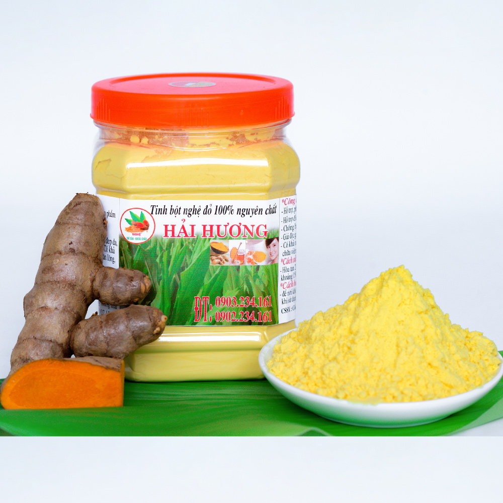 Tinh Bột Nghệ Nguyên Chất Hải Hương hộp 500g Đặc biệt phù hợp với người viêm loét dạ dày [ Đã Được Kiểm Nghiệm Y Tế ] (tinh bot nghe) (bot nghe) (tinh bột nghệ) (bột nghệ) (nghệ) (nghe)