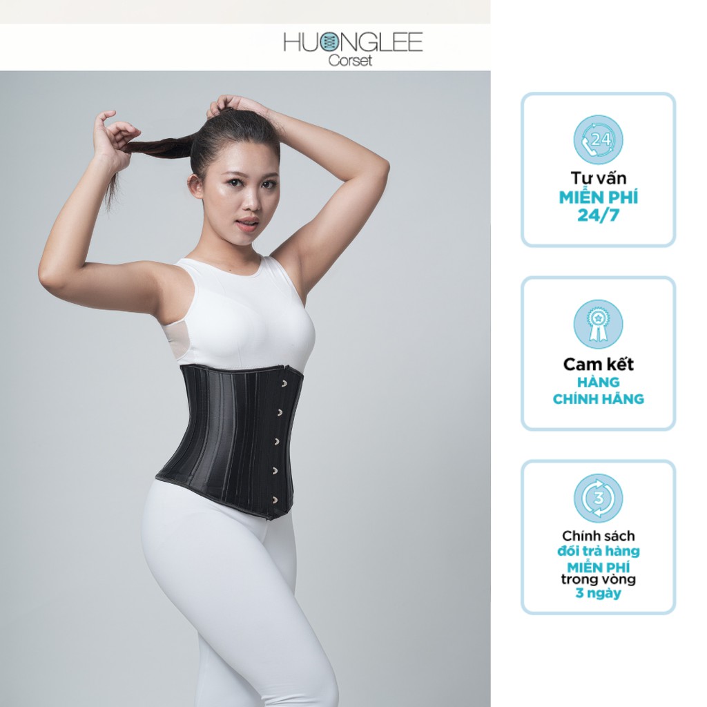 Đai gen nịt bụng corset 24 xương định hình chất liệu satin hỗ trợ giảm eo giảm mỡ bụng hiệu quar