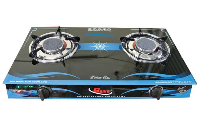 Bếp gas đôi mặt kính sen hồng ngoại Seika SKB217