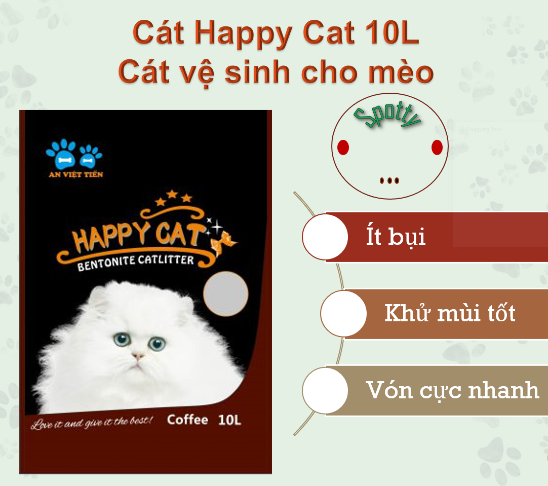 Cát Happy Cat bao 10L- hương coffee | cát vệ sinh cho mèo