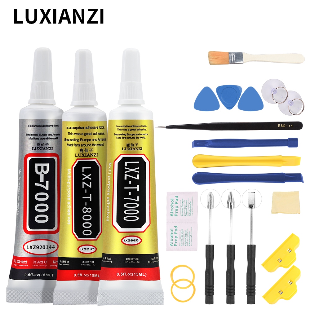 【YF】 LUXIANZI 15ml B7000 Liquid Glue Transparent Black Adhesive Explosion Screen For Phone Repair