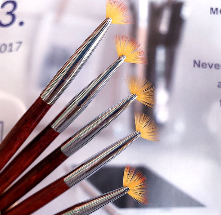 Cọ quạt vẽ móng nail - cọ rắc nhũ trang trí móng chuyên dụng