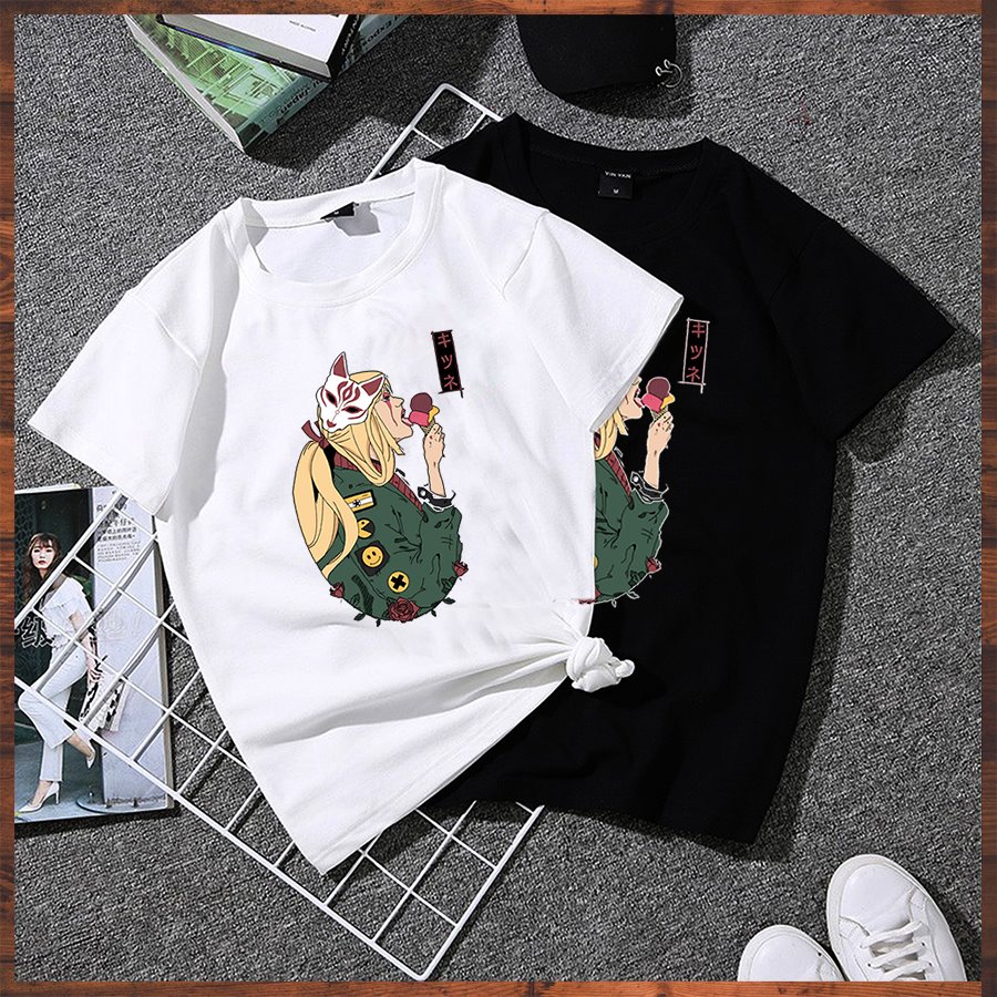 Áo thun form rộng unisex họa tiết hoạt hình vải dày mịn 20NU1129