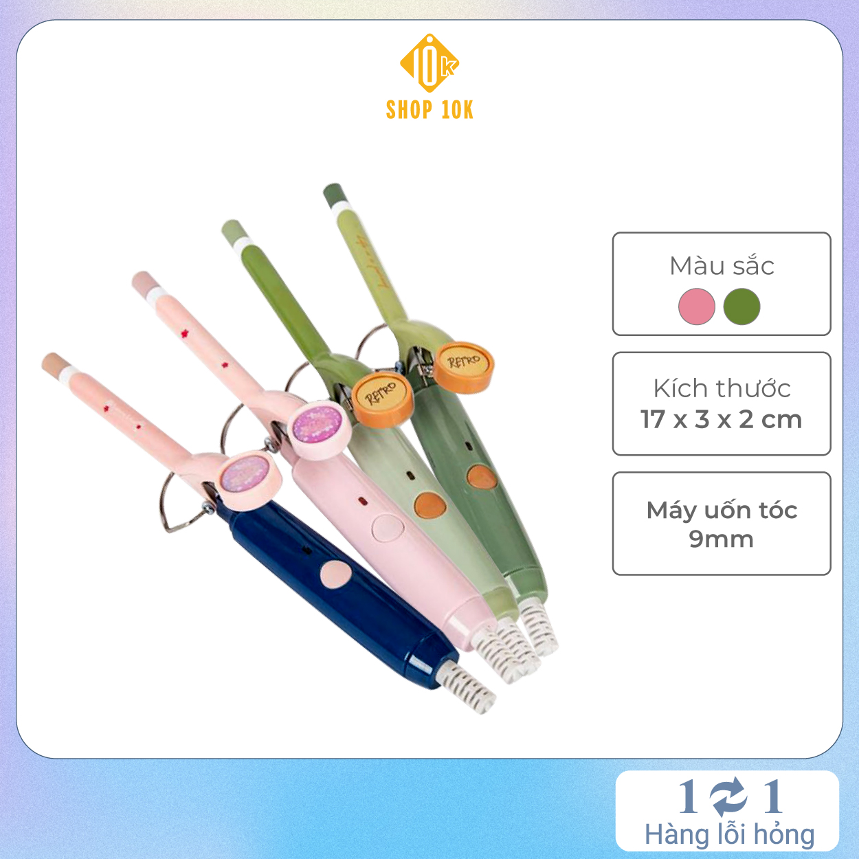 Máy uốn tóc xoăn Shop10k, Máy làm xoăn tóc lọn nhỏ siêu đẹp bỏ túi du lịch