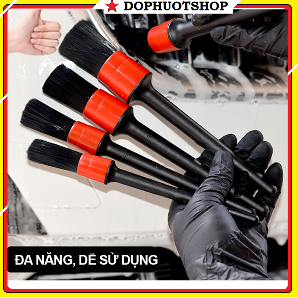 Bộ 5 chổi cọ vệ sinh xe ô tô đa năng, cọ rửa mân xe, nội thất đa năng