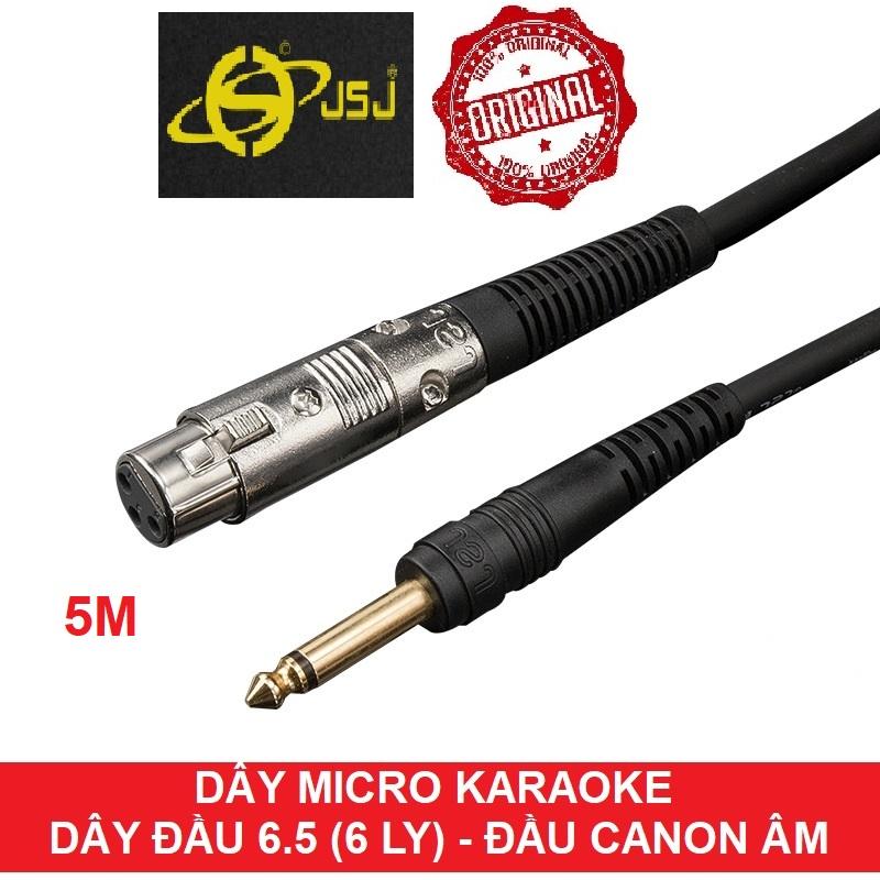 Dây micro karaoke jsj dài 5m – dây jack canon cái ra 6 ly 6.5 jsj – cáp micro karaoke dài 5m jsj