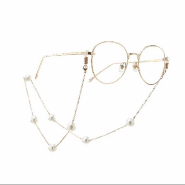 Dây đeo kính 6 hạt châu chain kính kim loại không kèm kính
