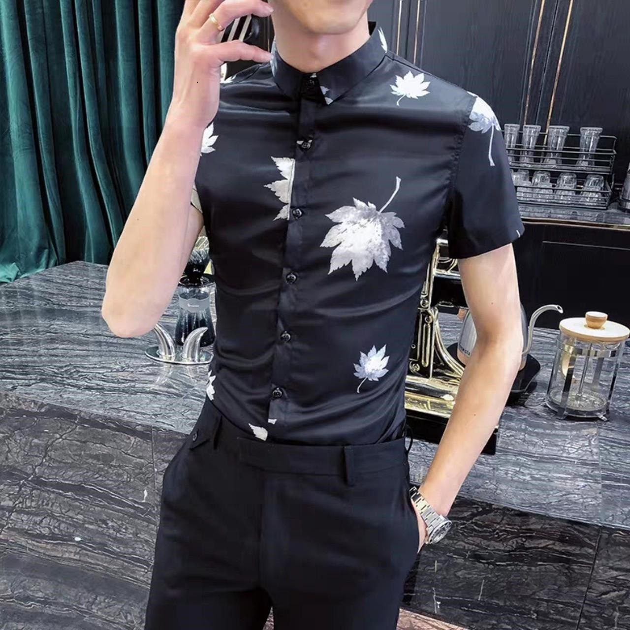 [HCM]ÁO SƠ MI NAM  NGẮN TAY HỌA TIẾT 3D 2022 Hàng QC