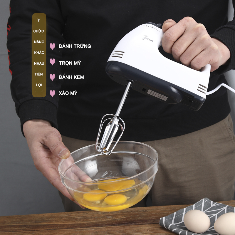 Máy nhồi bột, đánh trứng giá rẻ tại siêu thị Máy Đánh Trứng, Máy Trộn Bột Chính Hãng Scarlett 180W 7 Cấp Độ Đa Năng, Máy Đánh Trứng Cầm Tay Tiện Ích Cho Gia Đình, Máy Đánh Trứng Giá Rẻ Sale 50% BH 12 THÁNG
