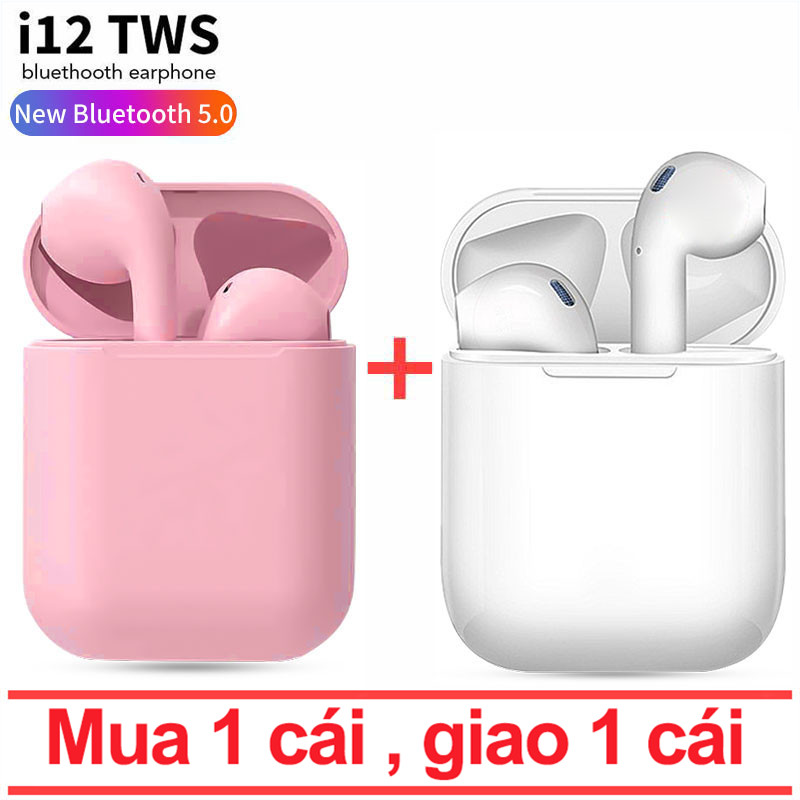 Tai nghe Bluetooth inpods i12 Bản Cao Cấp Chip 5.0 Bluetooth, Tai Nghe Bluetooth Không Dây I12s hay hơn i7s, Tai Nghe Bluetooth Nhét Tai, Tai nghe bluetooth pin trâu