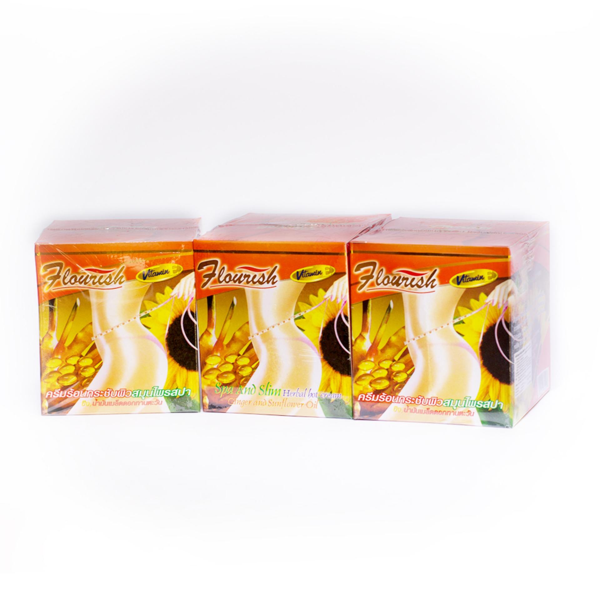 Bộ 3 hộp kem tan mỡ bụng gừng ớt Flourish Thái Lan